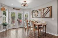 Antique screen door wall art conveys...