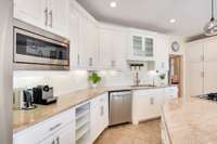 Ample cabinetry and soft close drawers.