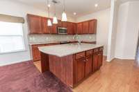 Space at the end of the island for stools