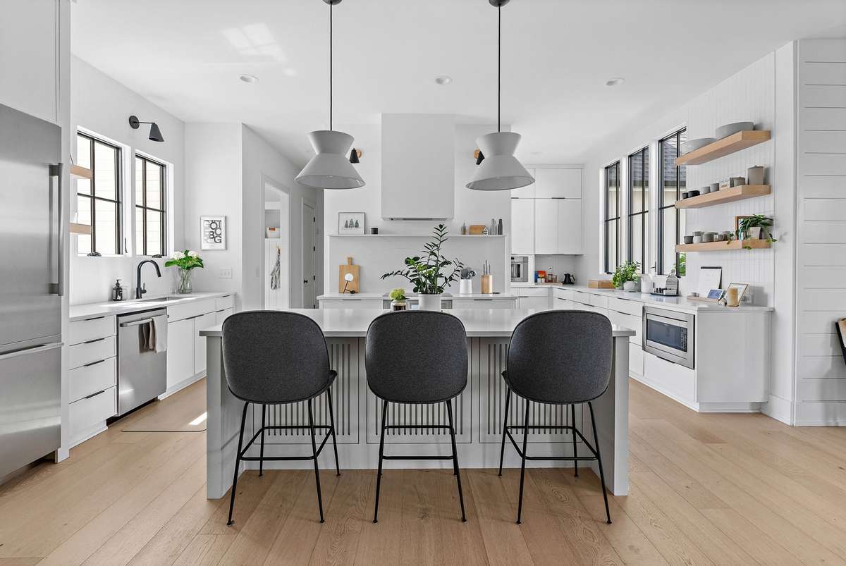 Kitchen is light, bright + oh so beautiful