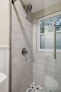 One of 3 completely renovated bathrooms.  This one is on the main level.