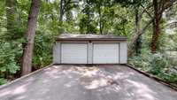 Two-car oversized, detached garage.