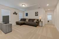 Upstairs you’ll find a spacious open bonus room. Perfect as a second living area, media room, playroom, or home office. Flexible and inviting, it’s designed to fit your lifestyle.