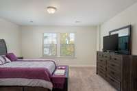 Primary Bedroom is tucked away from the other bedrooms. It offers a quiet retreat filled with natural light.