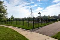 Community Park; Playground, Pavilion, Fire Pit Area, Dog Run and Walking Trails.