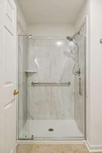 New spacious shower.