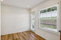 Door from Kitchen to private paito.