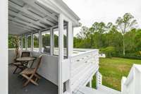 The sun porch and large deck area provides a great place to gather and enjoy the view.