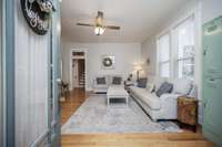 Enter from front porch into Living Room