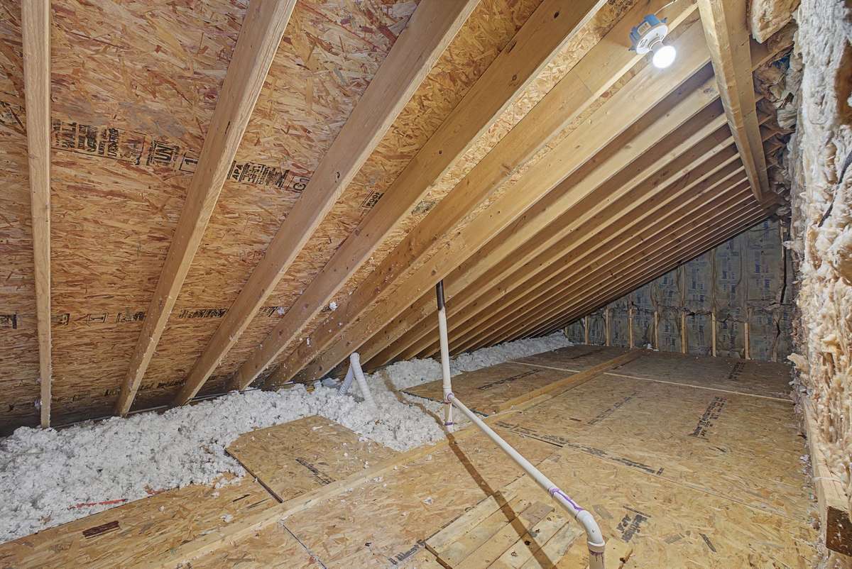 Ample walk in storage space off the the loft