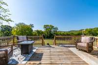 Large deck off back of yard.