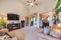 Ceiling fan makes nice air flow through the living areas.