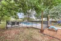 Pool with safety fence