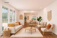 Welcome... You are greeted by a spacious living room filled with natural light that spills in through the large windows!