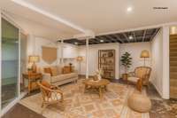 Downstairs you will find the additional living space to be a very blank slate... This space was used as a play room/game room complete with a television.