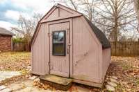 The shed remains with the property.