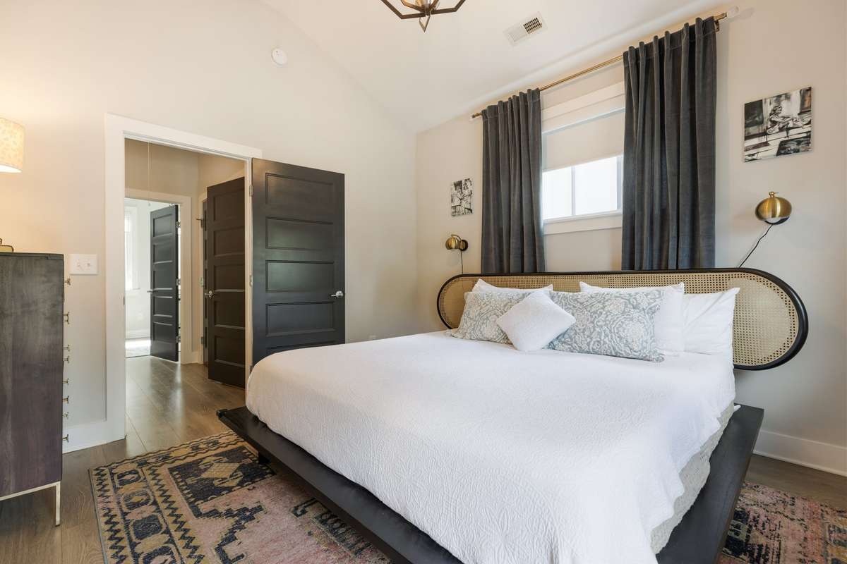 The primary suite is spacious enough for all your furniture.