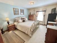 Back guest bedroom will fit a king bedd and large pieces of furniture.