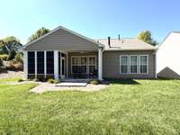 Covered back porch and screened back porch.