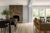 A perfect balance of fireplace warmth and abundant natural light.