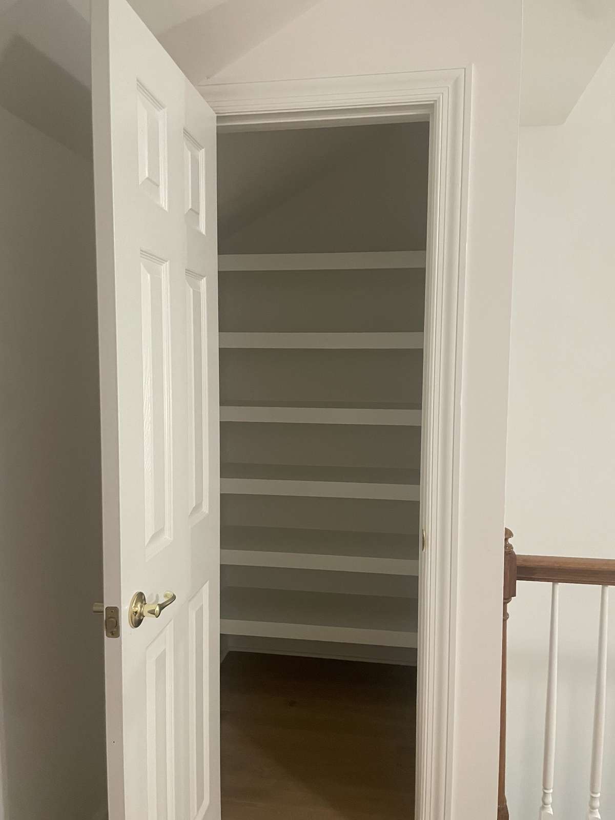 3rd floor closet with shelving