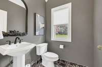 Convenient guest half bath