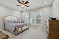 Primary suite is located on the back of the floorplan.