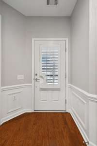 Beautiful custom plantation shutters...even on the front door.