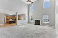 This is a massive light and bright living room!