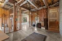 Accessed from the breakfast and kitchen area, the approximately 1400 sq. ft. basement features a large, unfinished space that is ready to be customized and includes plumbing for a future bath.