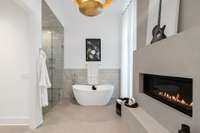 Spa-like experience with slipper tub and walk-in shower