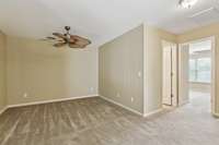 Upstairs bonus area at the top of the stairs for a second floor common area