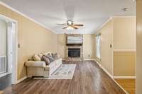 Living Room - alternate view - shows hallway to front door on right.