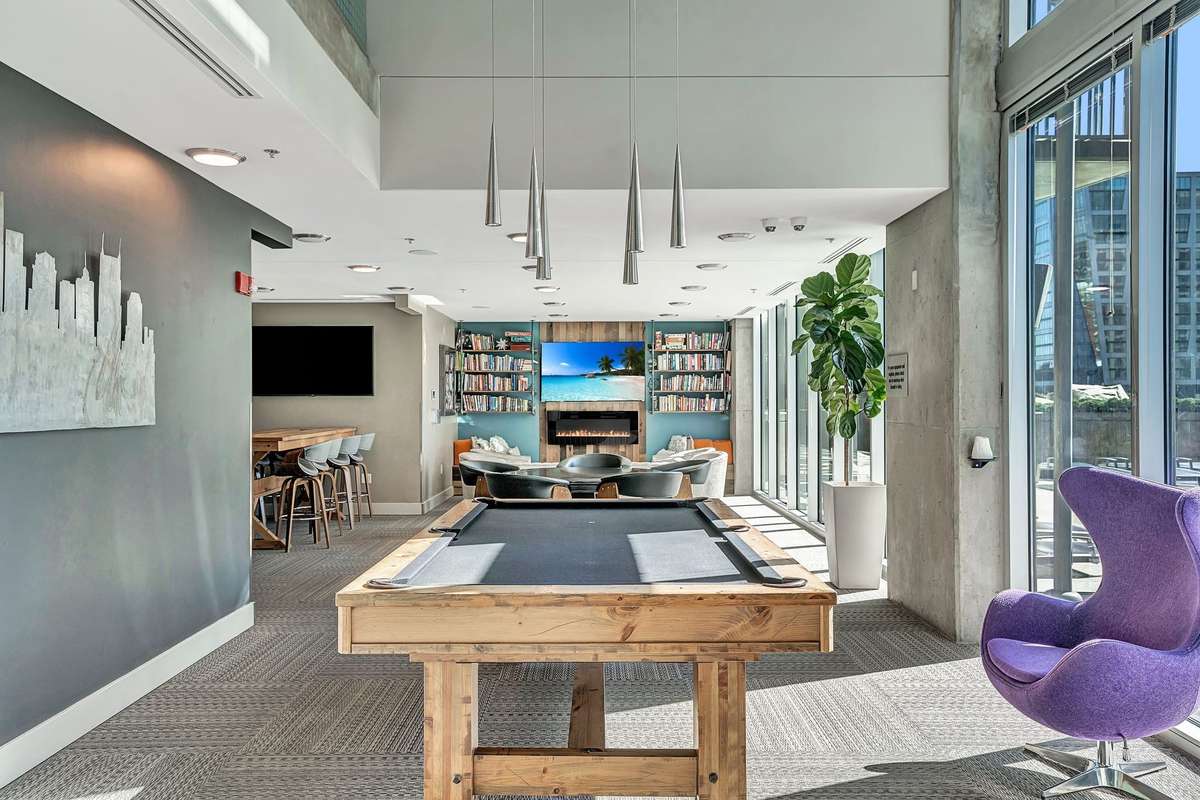 Another view of game room and Library