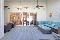 Ceiling fans keep the air moving for your comfort.