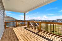 Very large covered deck with beautiful views