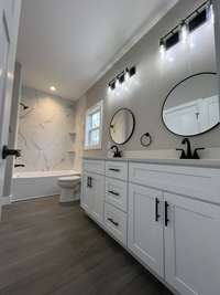 Jack and Jill full bath with double sinks