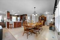 Dining area next to the kitchen and open to the living area in the main house