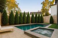 POOL IS A RENDERING for visualization. The property does not have a pool currently.