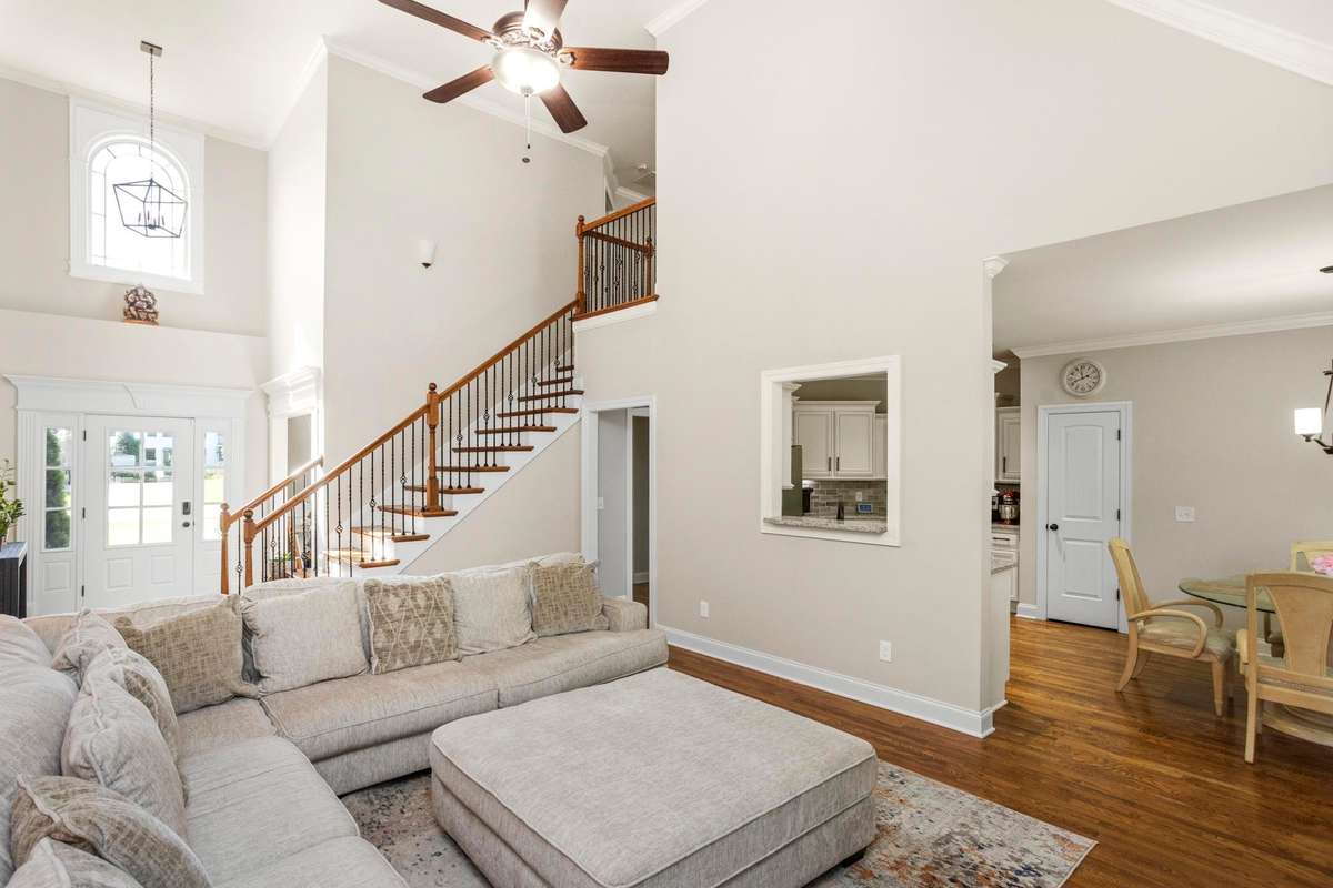 High ceilings create a feel of elegance and openness.