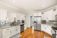 Google Hub is located in the kitchen.