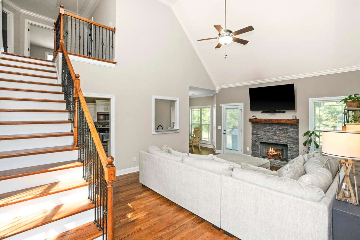 Cozy up by the fireplace and enjoy the living TV mount. Just in time for the holidays!