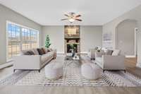 Virtually staged living room.