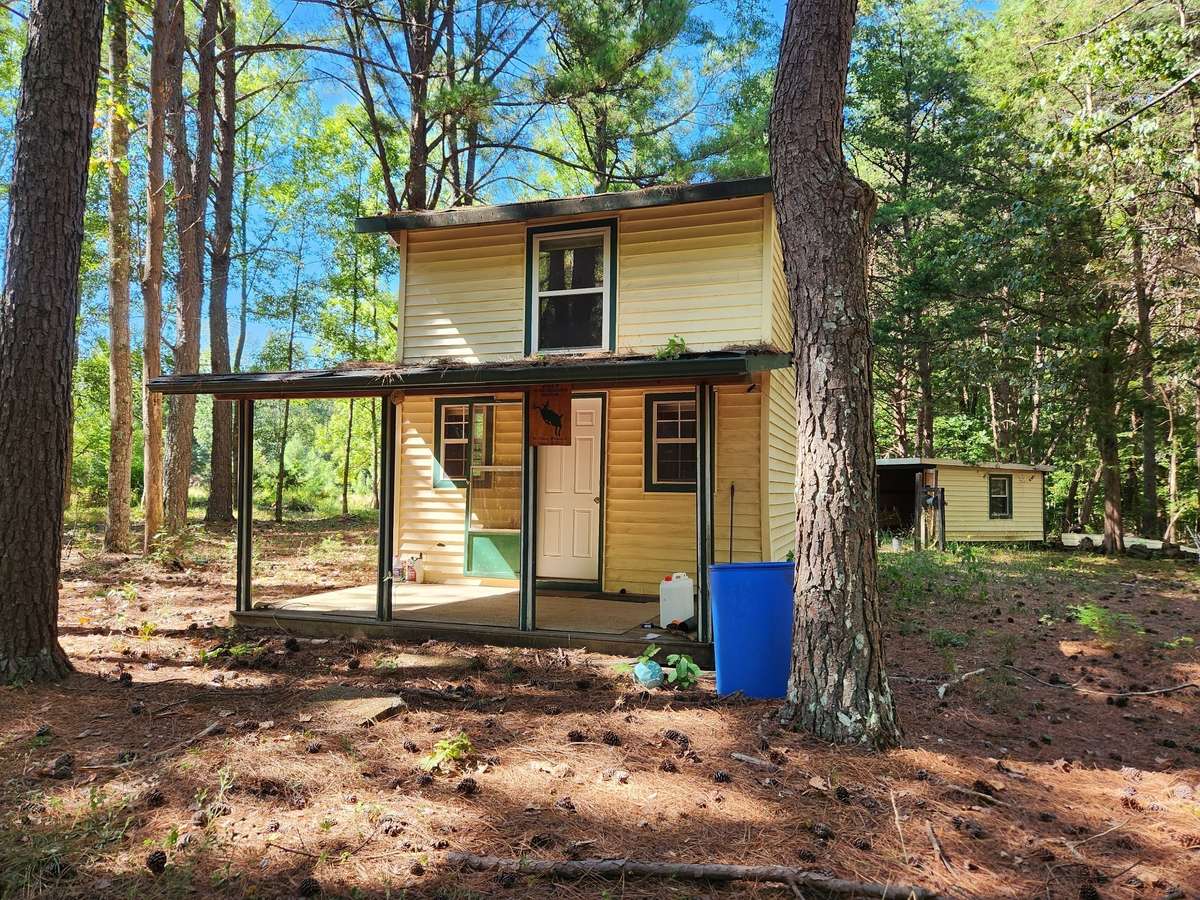 196 square foot, solid, two-story hunting cabin.