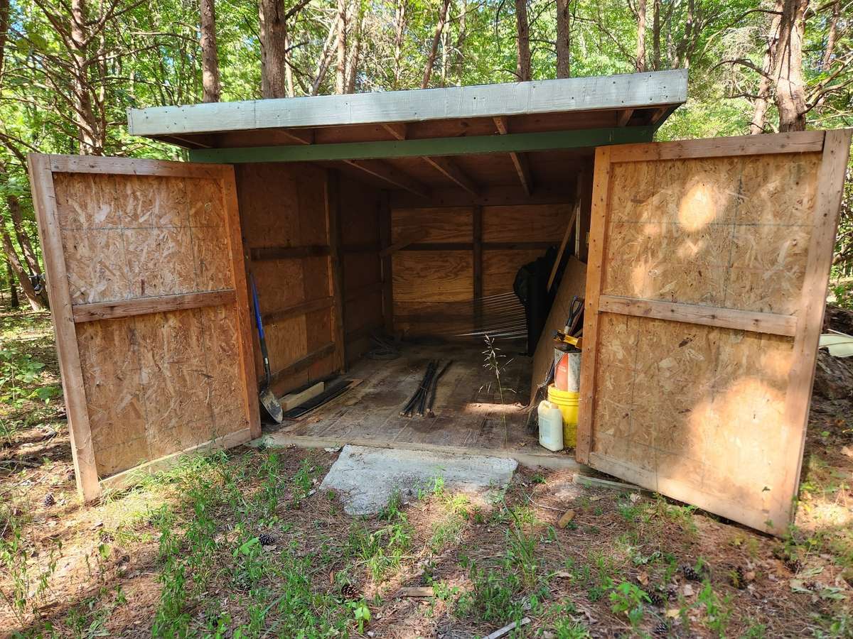 Lock up your toys in the storage shed.