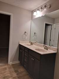 Master bedroom double vanity.