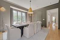 Dining room features a large closet that can be trimmed out as a wine room or any kind of complementary space