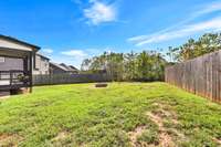 Large backyard with Firepit