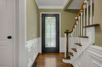 Front door entry with view of the foyer
