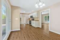 You can see how spacious the eating area is and the convenient layout of the home.